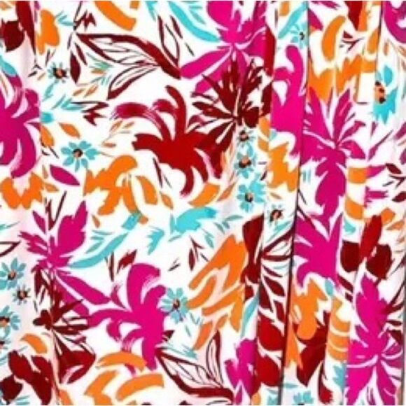 Maggy London Womens Pink Orange Tropical Sleeveless Midi Dress NWT - Picture 5 of 10